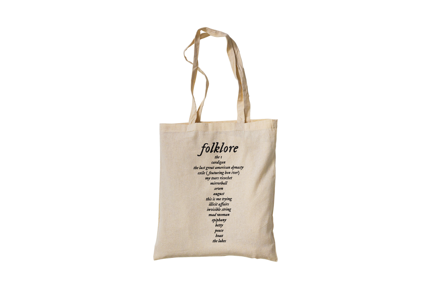 Folklore Tracklist Tote Bag
