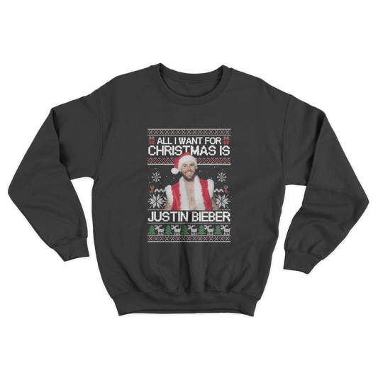 All I Want For Christmas Is Justin Bieber Crewneck